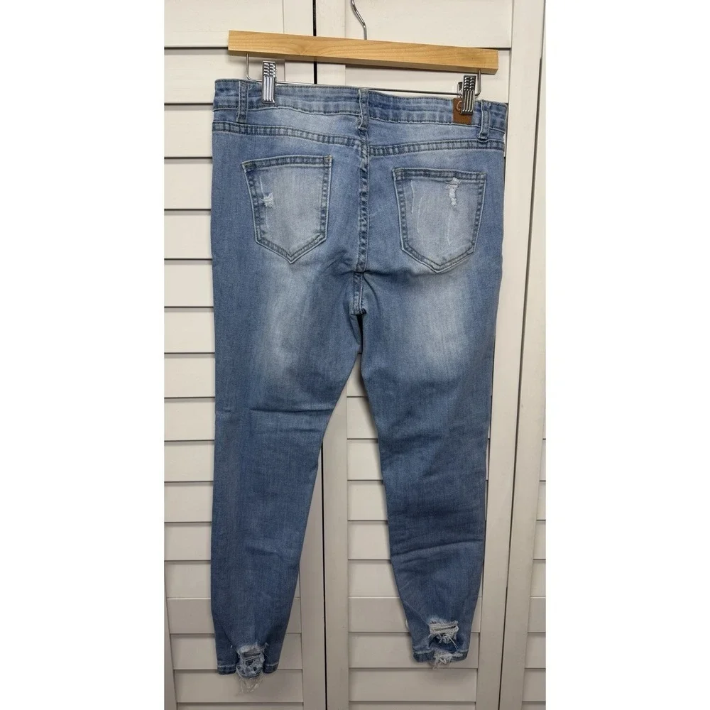 Gogo Jeans Mid Rise Ankle Distressed Stretch Jeans Women's Size 9